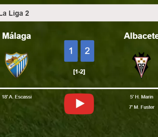 Albacete beats Málaga 2-1. HIGHLIGHTS