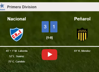 Nacional beats Peñarol 3-1. HIGHLIGHTS