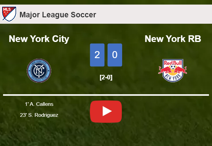 New York City conquers New York RB 2-0 on Saturday. HIGHLIGHTS