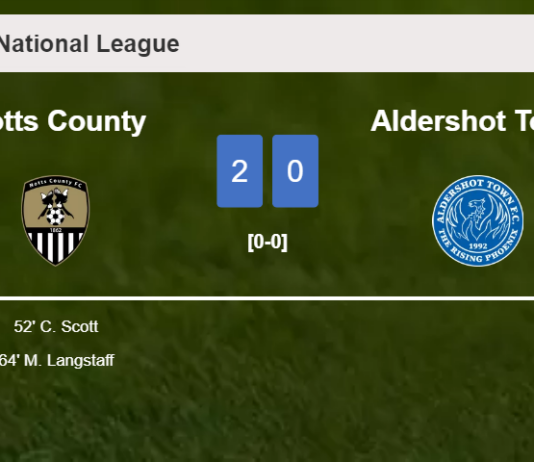 Notts County surprises Aldershot Town with a 2-0 win