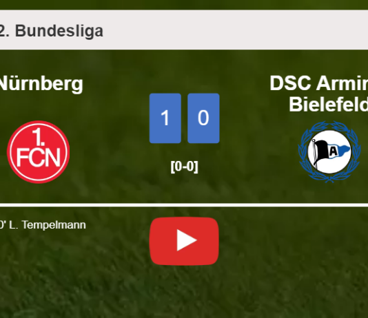 Nürnberg beats DSC Arminia Bielefeld 1-0 with a late goal scored by L. Tempelmann. HIGHLIGHTS