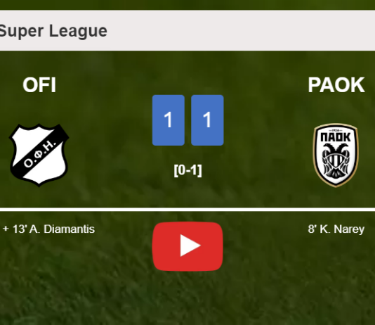 OFI snatches a draw against PAOK. HIGHLIGHTS