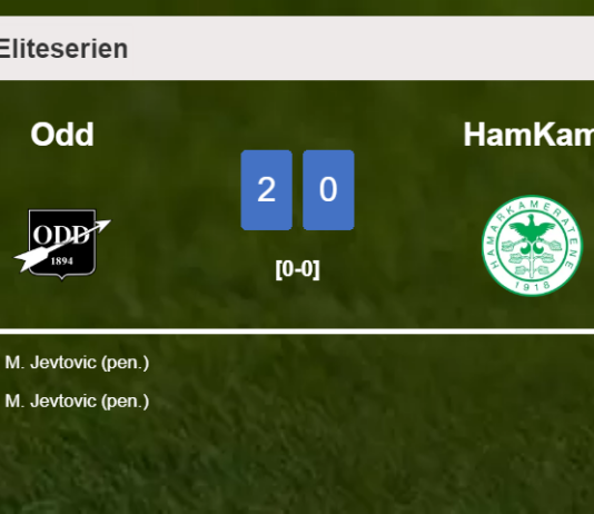 M. Jevtovic scores 2 goals to give a 2-0 win to Odd over HamKam