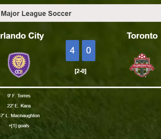 Orlando City wipes out Toronto 4-0 after playing a fantastic match