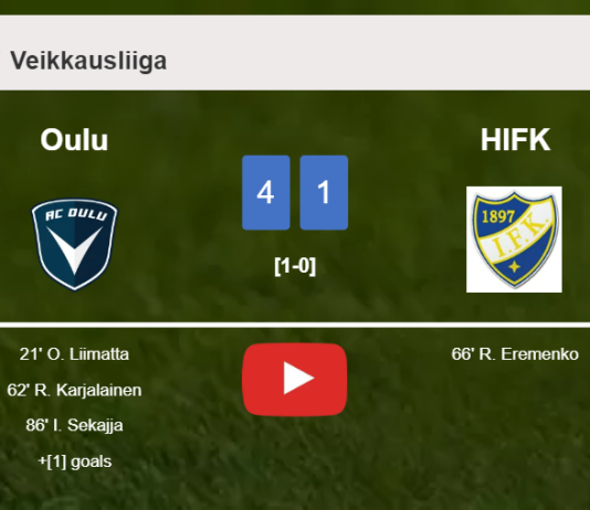 Oulu obliterates HIFK 4-1 playing a great match. HIGHLIGHTS