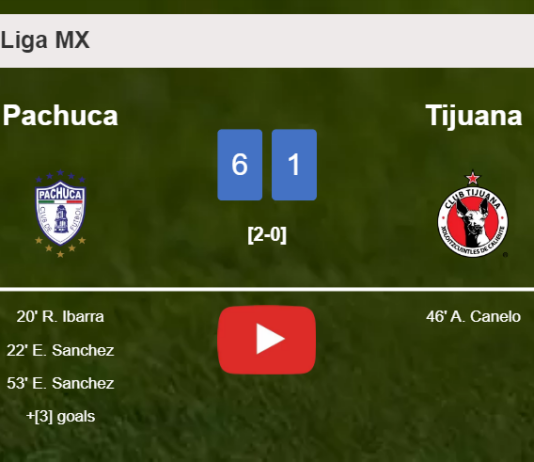 Pachuca demolishes Tijuana 6-1 playing a great match. HIGHLIGHTS