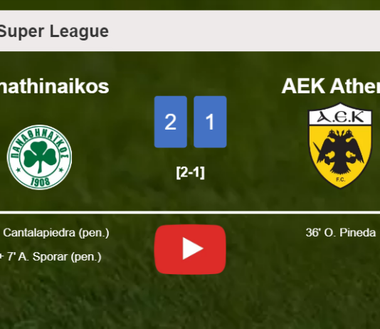 Panathinaikos recovers a 0-1 deficit to top AEK Athens 2-1. HIGHLIGHTS