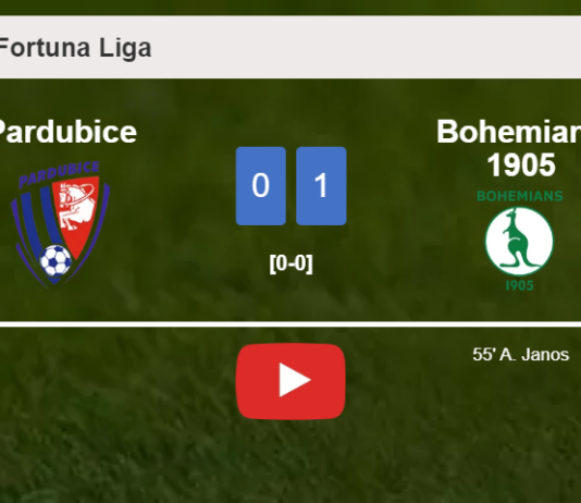Bohemians 1905 overcomes Pardubice 1-0 with a goal scored by A. Janos. HIGHLIGHTS