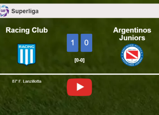 Racing Club overcomes Argentinos Juniors 1-0 with a late goal scored by F. Lanzillotta. HIGHLIGHTS