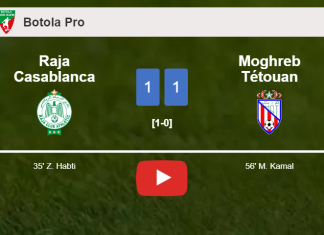 Raja Casablanca and Moghreb Tétouan draw 1-1 on Sunday. HIGHLIGHTS