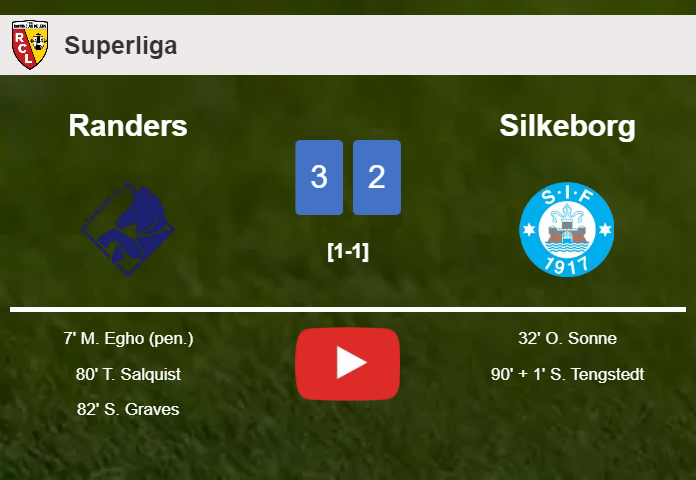 Randers beats Silkeborg 3-2. HIGHLIGHTS