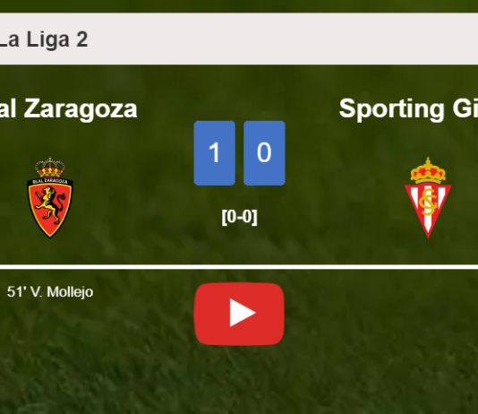 Real Zaragoza conquers Sporting Gijón 1-0 with a goal scored by V. Mollejo. HIGHLIGHTS