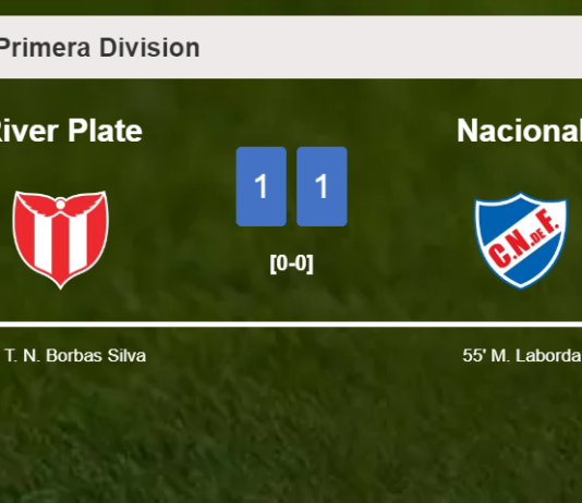 River Plate and Nacional draw 1-1 on Saturday