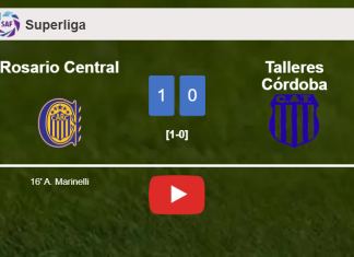 Rosario Central prevails over Talleres Córdoba 1-0 with a goal scored by A. Marinelli. HIGHLIGHTS