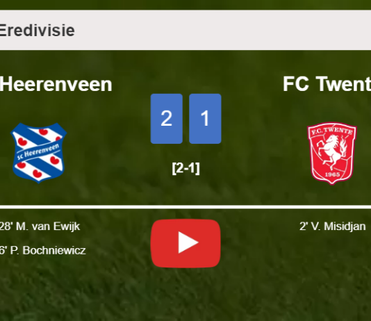 SC Heerenveen recovers a 0-1 deficit to prevail over FC Twente 2-1. HIGHLIGHTS