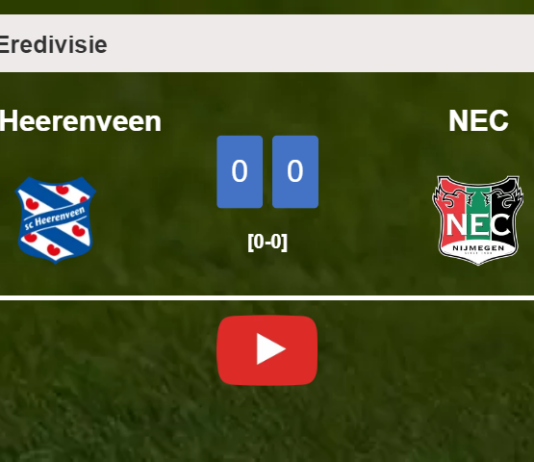 SC Heerenveen draws 0-0 with NEC on Sunday. HIGHLIGHTS