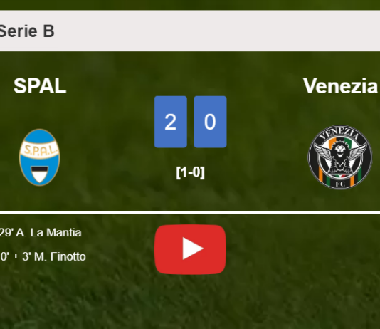SPAL beats Venezia 2-0 on Sunday. HIGHLIGHTS