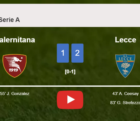 Lecce prevails over Salernitana 2-1. HIGHLIGHTS