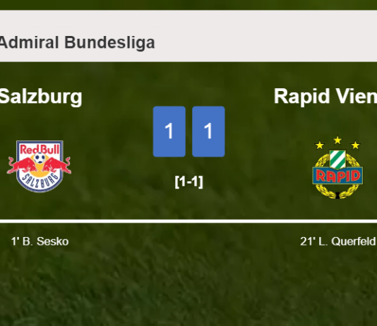 Salzburg and Rapid Vienna draw 1-1 on Sunday