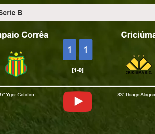 Sampaio Corrêa and Criciúma draw 1-1 on Saturday. HIGHLIGHTS