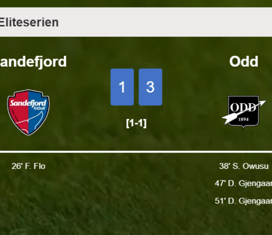 Odd overcomes Sandefjord 3-1 after recovering from a 0-1 deficit