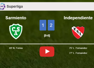 Independiente recovers a 0-1 deficit to conquer Sarmiento 2-1 with L. Fernandez scoring a double. HIGHLIGHTS