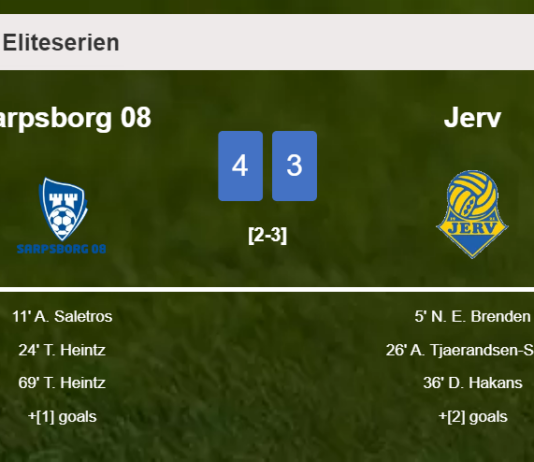 Sarpsborg 08 defeats Jerv 4-3