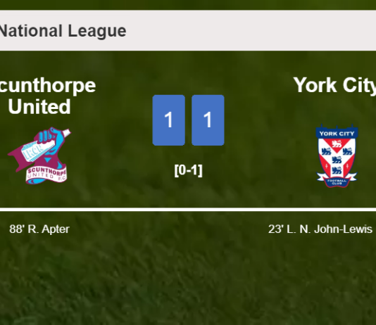 Scunthorpe United seizes a draw against York City