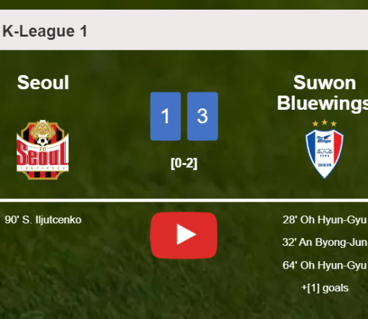 Suwon Bluewings conquers Seoul 3-1 with 2 goals from O. Hyun-Gyu. HIGHLIGHTS
