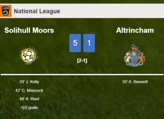 Solihull Moors wipes out Altrincham 5-1 with an outstanding performance