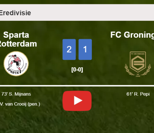 Sparta Rotterdam recovers a 0-1 deficit to prevail over FC Groningen 2-1. HIGHLIGHTS