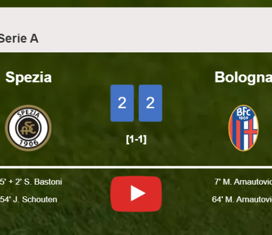 Spezia and Bologna draw 2-2 on Sunday. HIGHLIGHTS
