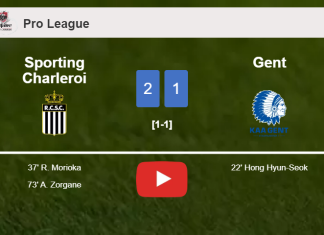 Sporting Charleroi recovers a 0-1 deficit to best Gent 2-1. HIGHLIGHTS