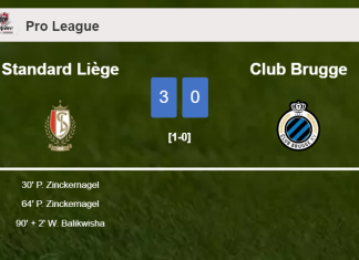 Standard Liège overcomes Club Brugge 3-0
