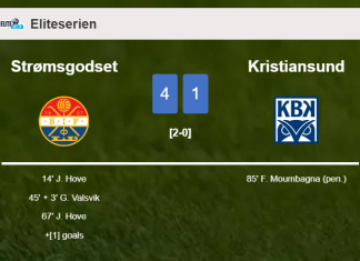 Strømsgodset destroys Kristiansund 4-1 showing huge dominance