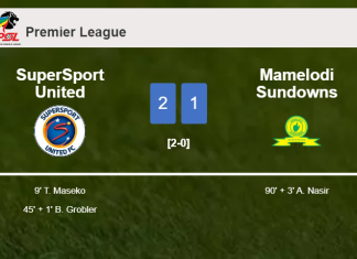 SuperSport United grabs a 2-1 win against Mamelodi Sundowns