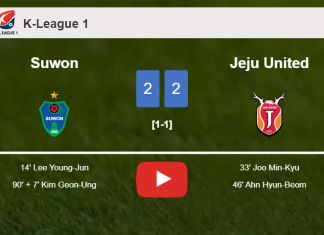 Suwon and Jeju United draw 2-2 on Friday. HIGHLIGHTS