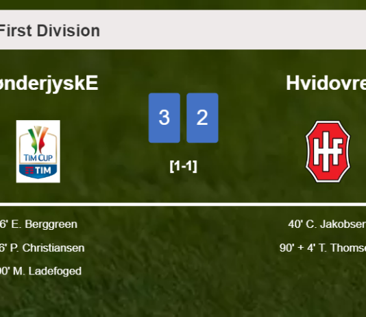 SønderjyskE prevails over Hvidovre 3-2