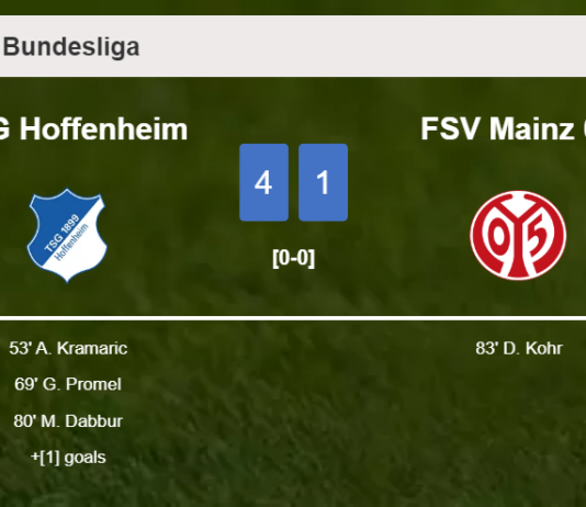 TSG Hoffenheim liquidates FSV Mainz 05 4-1 