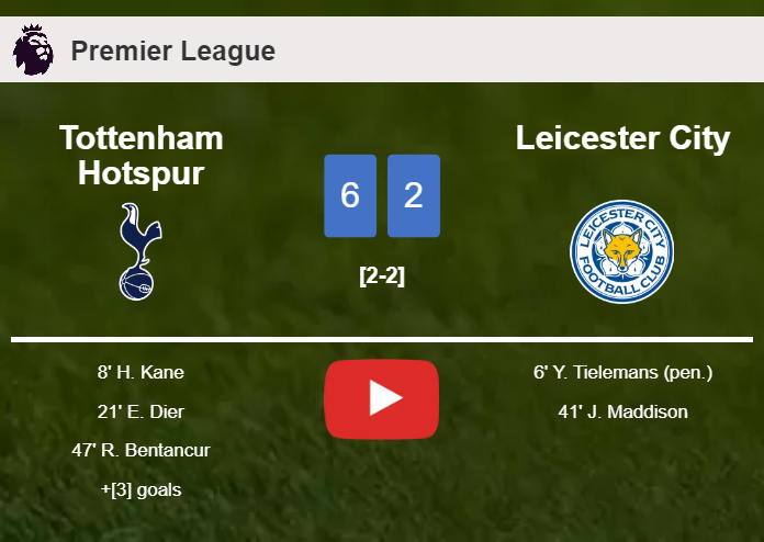 Tottenham Hotspur crushes Leicester City 6-2 after playing a great match. HIGHLIGHTS