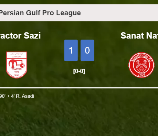 Tractor Sazi overcomes Sanat Naft 1-0 with a late goal scored by R. Asadi
