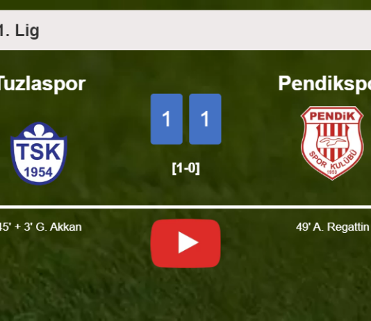 Tuzlaspor and Pendikspor draw 1-1 on Sunday. HIGHLIGHTS