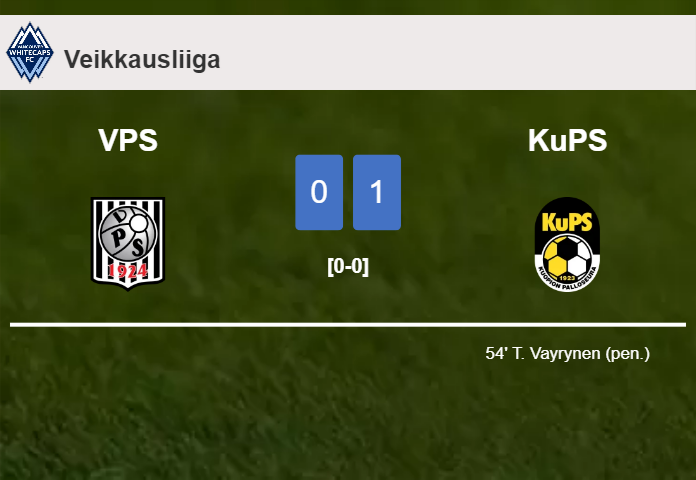 KuPS prevails over VPS 1-0 with a goal scored by T. Vayrynen