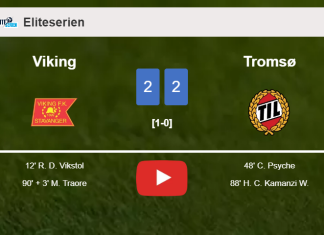 Viking and Tromsø draw 2-2 on Sunday. HIGHLIGHTS