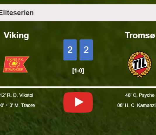 Viking and Tromsø draw 2-2 on Sunday. HIGHLIGHTS