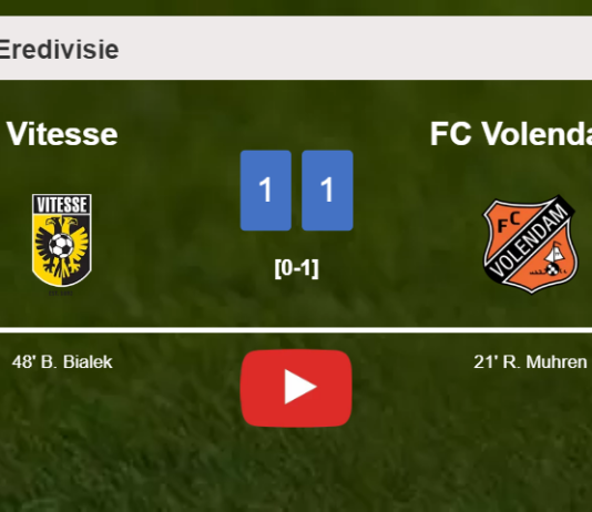 Vitesse and FC Volendam draw 1-1 on Saturday. HIGHLIGHTS