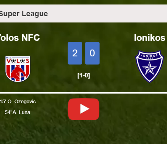 Volos NFC conquers Ionikos 2-0 on Sunday. HIGHLIGHTS
