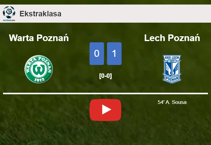 Lech Poznań overcomes Warta Poznań 1-0 with a goal scored by A. Sousa. HIGHLIGHTS