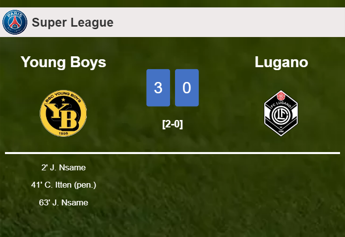 Young Boys demolishes Lugano with 2 goals from J. Nsame