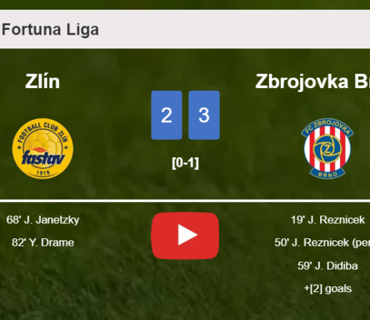 Zbrojovka Brno prevails over Zlín 3-2. HIGHLIGHTS